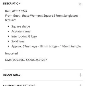 Gucci Square Sunglasses Authentic NWOT 57mm with duster, case and cleaning cloth Gucci | Accessories | Gucci Square Sunglasses Authentic Nwot  main image 3